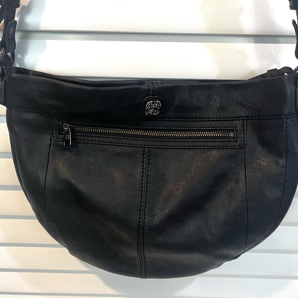 Elliott Lucca Black Pebbled Leather Shoulder Bag